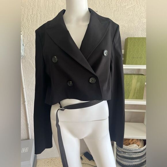 Helmut Lang Belted CRP Rider Blazer Black 8 NWT - Picture 6 of 16